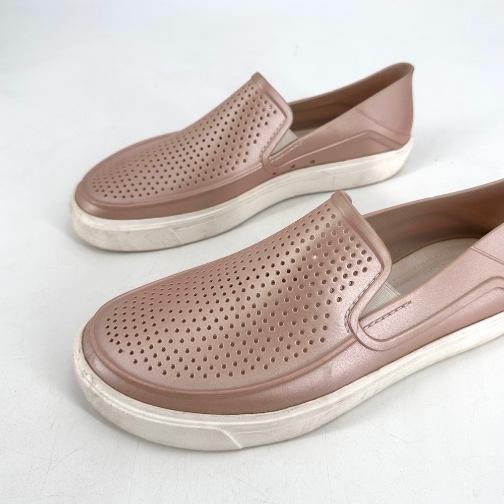 Crocs Kadee II Slide Perforated Slip On Shoes Women Rose Gold Size 11